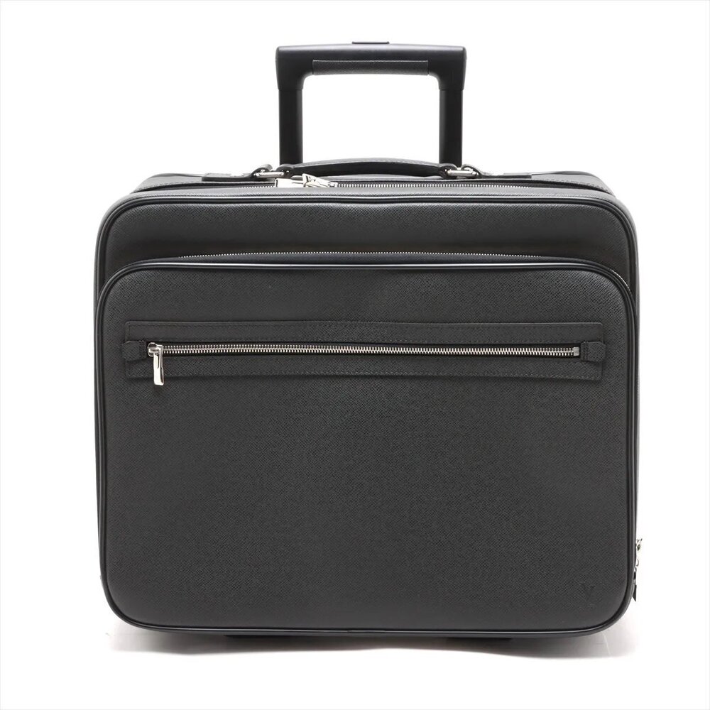 Louis Vuitton Taiga Pilot Case Leather SuitCase Luggage Carry Bag Business Trip